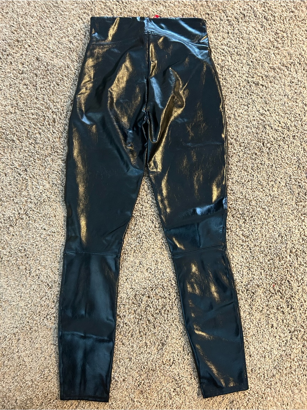 Like New SPANX Black Leggings - FAUX Leather - Women Juniors Size Small
